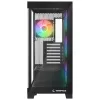 Rampage Hydra V2 Mid-Tower PC skriňa s 4x 120mm ARGB ventilátormi, tvrdeným sklom, čierna