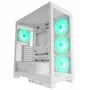 Rampage Hydra V2 Mid Tower PC skriňa biela s 4x 120mm ARGB ventilátormi a tvrdeným sklom