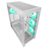 Rampage Hydra V2 Mid Tower PC skriňa biela s 4x 120mm ARGB ventilátormi a tvrdeným sklom