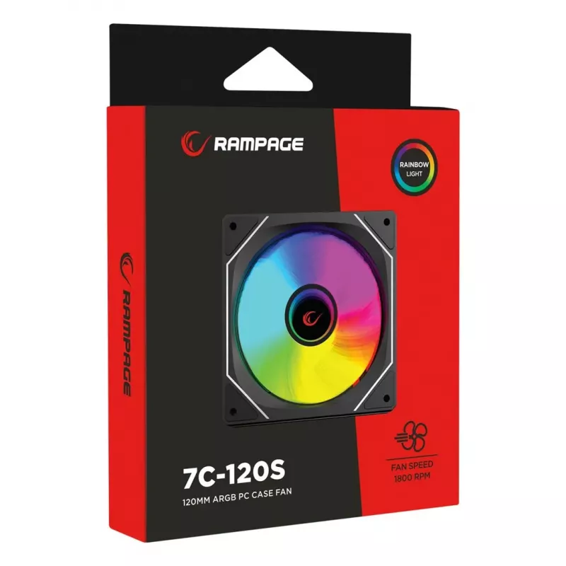 Rampage 120mm 1800RPM Infinite Loop ARGB PWM čierny ventilátor do skrine