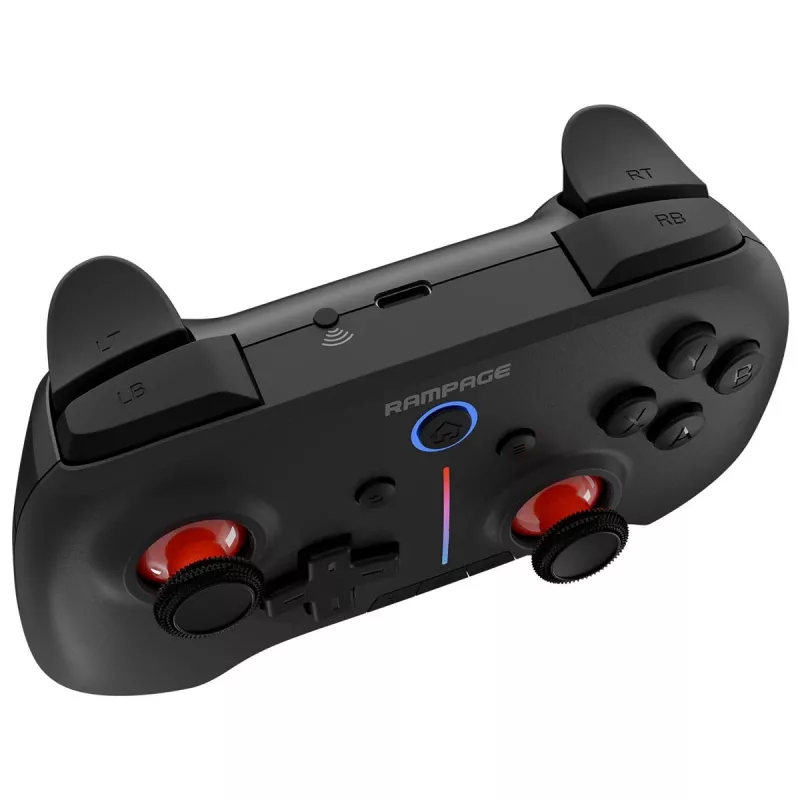 Rampage Hydra Pro Pad Wireless RGB 2.4G Hall Effect ovládač s magnetickými spúšťami, čierny