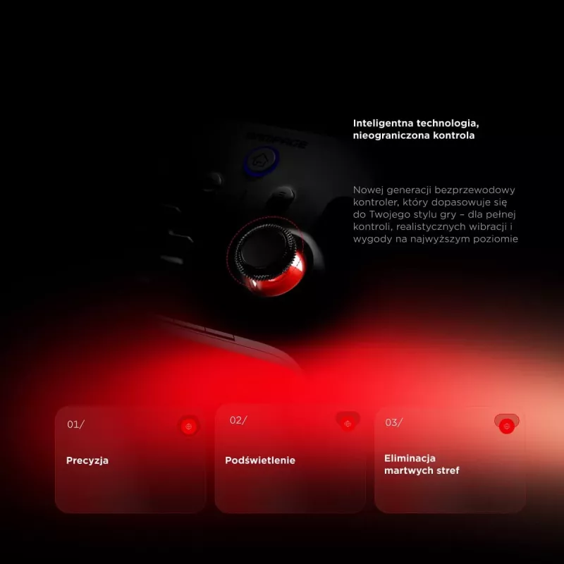 Rampage Hydra Pro Pad Wireless RGB 2.4G Hall Effect ovládač s magnetickými spúšťami, čierny
