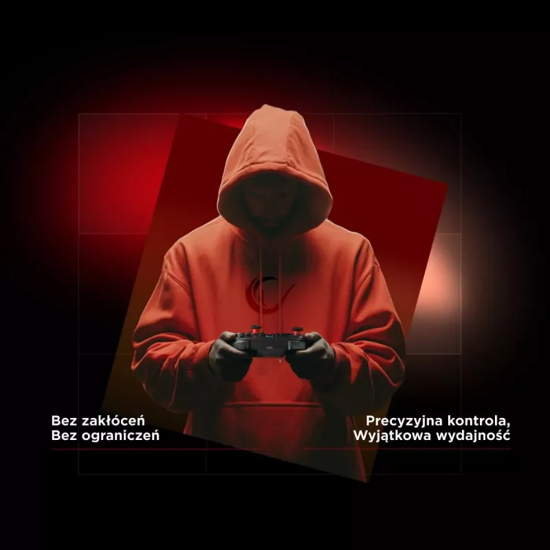 Rampage Hydra Pro Pad Wireless RGB 2.4G Hall Effect ovládač s magnetickými spúšťami, čierny