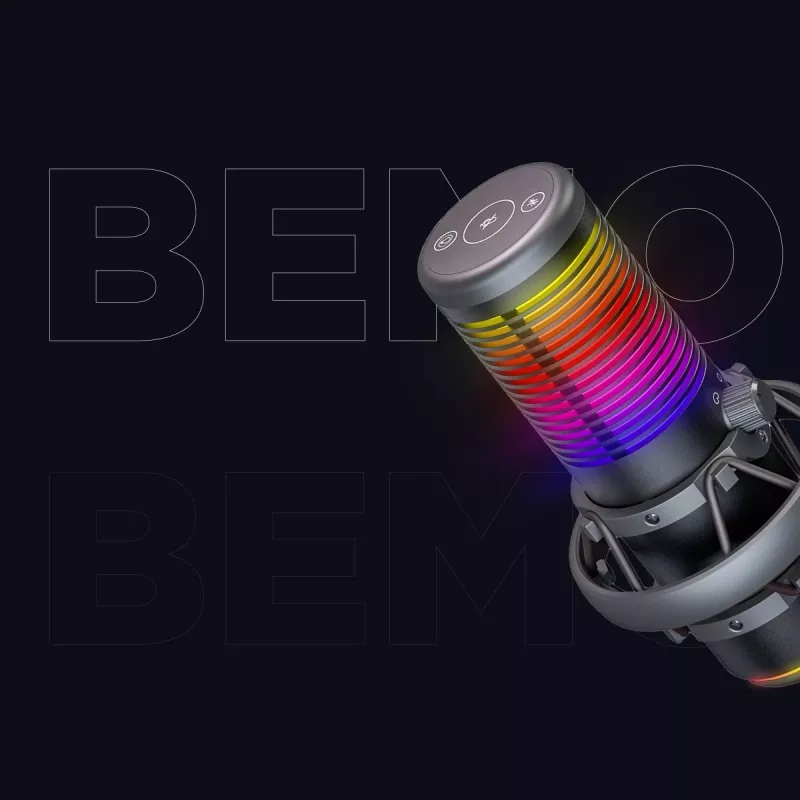 Rampage Bemol RGB USB-C herný mikrofón, čierny