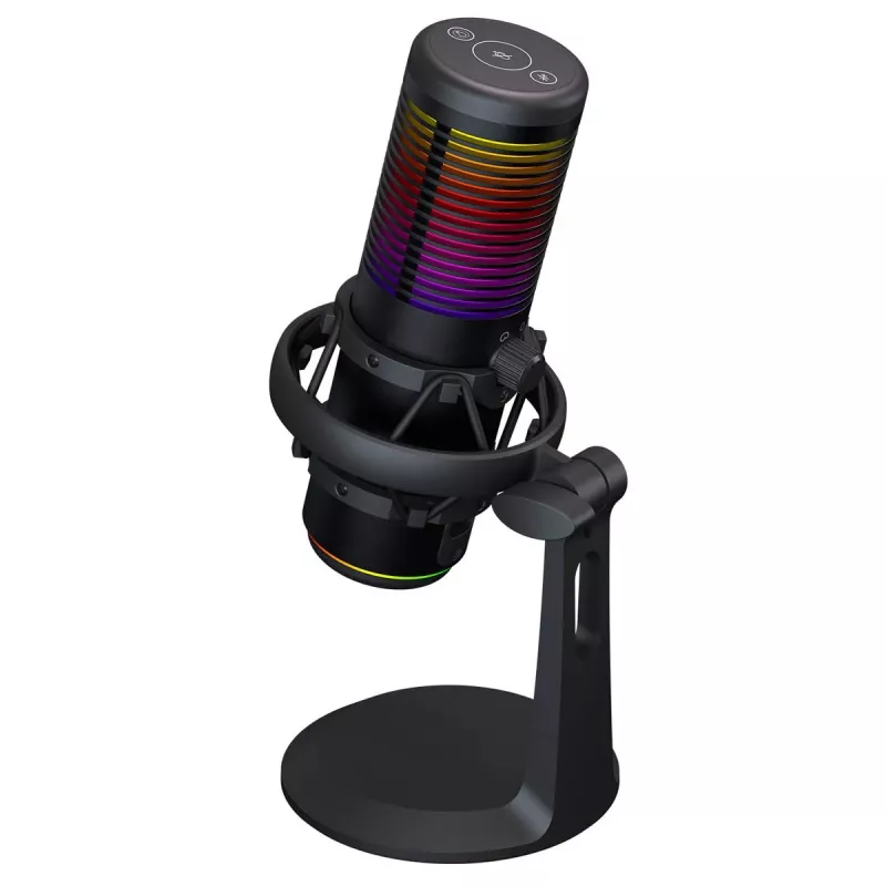 Rampage Bemol RGB USB-C herný mikrofón, čierny
