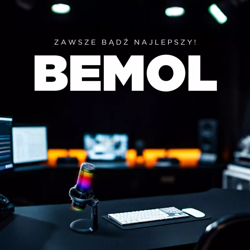 Rampage Bemol RGB USB-C herný mikrofón, čierny