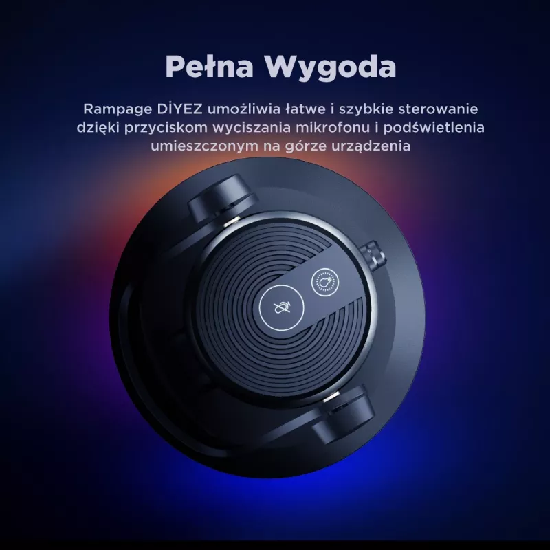 Rampage Diyez RGB USB-C herný mikrofón, čierny