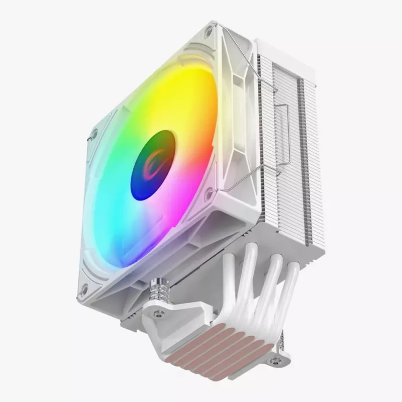 Rampage Octagon C70 Chladič CPU s LCD, 120 mm ARGB ventilátor, AM5/LGA1700, biely