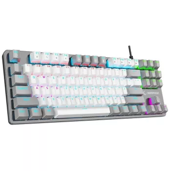 Rampage Snug RGB KRGD Red mechanická herná klávesnica, bielo-sivá, 60% rozloženie, káblová USB-C