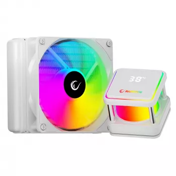 Rampage INFINITE V120 All-in-One kvapalinový CPU chladič 120mm ARGB, ukazovateľ teploty, biely