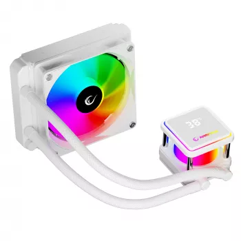 Rampage INFINITE V120 All-in-One kvapalinový CPU chladič 120mm ARGB, ukazovateľ teploty, biely