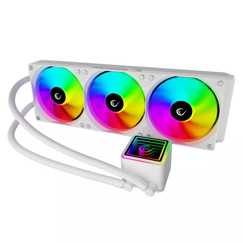 Rampage INFINITE V360 All-in-One kvapalinový CPU chladič 360mm ARGB, ukazovateľ teploty, biely