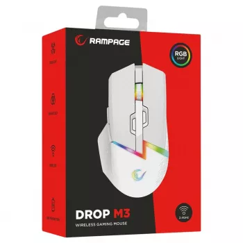 Rampage Drop M3 V2 Wireless herná myš 24000 DPI 1000 Hz biela
