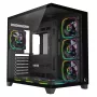 RAMPAGE SEALITE-BLACK Mid-Tower PC skriňa s tvrdeným sklom, 7x ARGB PWM ventilátorov, čierna