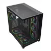 RAMPAGE SEALITE-BLACK Mid-Tower PC skriňa s tvrdeným sklom, 7x ARGB PWM ventilátorov, čierna