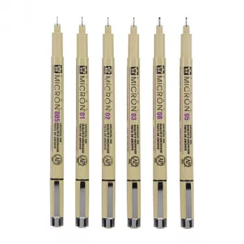 Sakura Pigma Micron fineliner sada 6 ks čierna