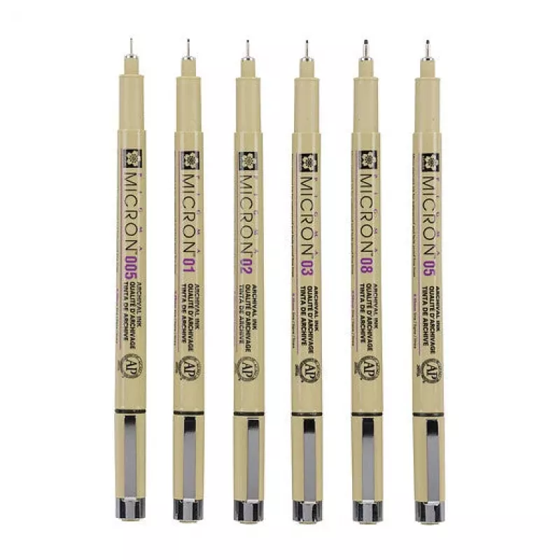 Sakura Pigma Micron fineliner sada 6 ks čierna