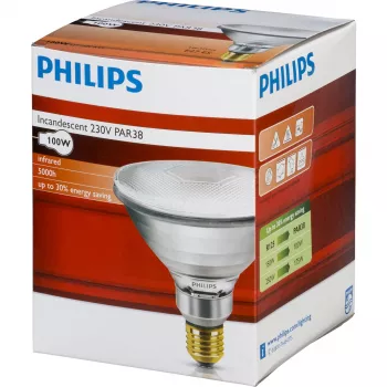 Philips infračervená lampa PAR38 IR 100W E27 230V číra