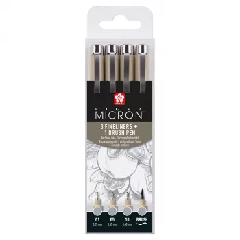 Sakura Pigma Micron sada fixiek Cool Gray 4-dielna
