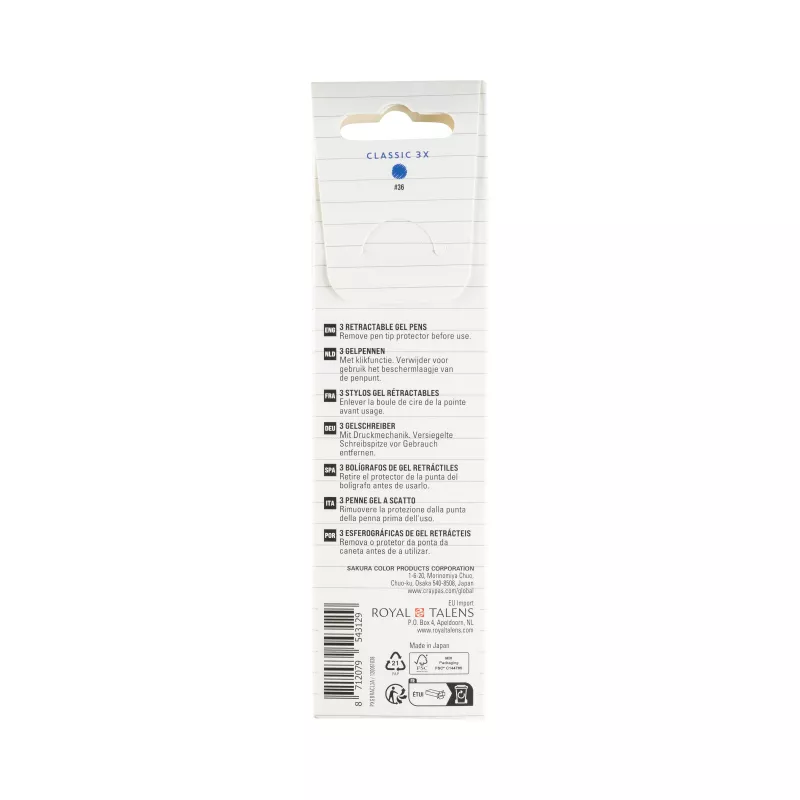 Sakura Gelly Roll Retractable Classic gélové pero transparentné 0,4 mm modrý atrament