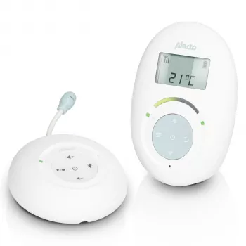Alecto DECT baby monitor s Full ECO Mode a displejom, biela/modrá