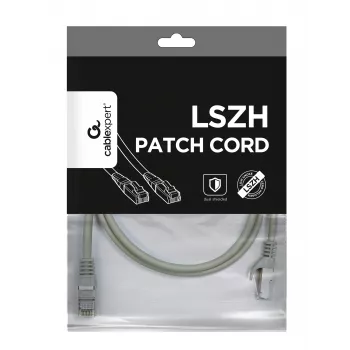 GEMBIRD PP6A-LSZHCU-1M Cat6A SFTP LSZH RJ45 patch kábel 1m sivý