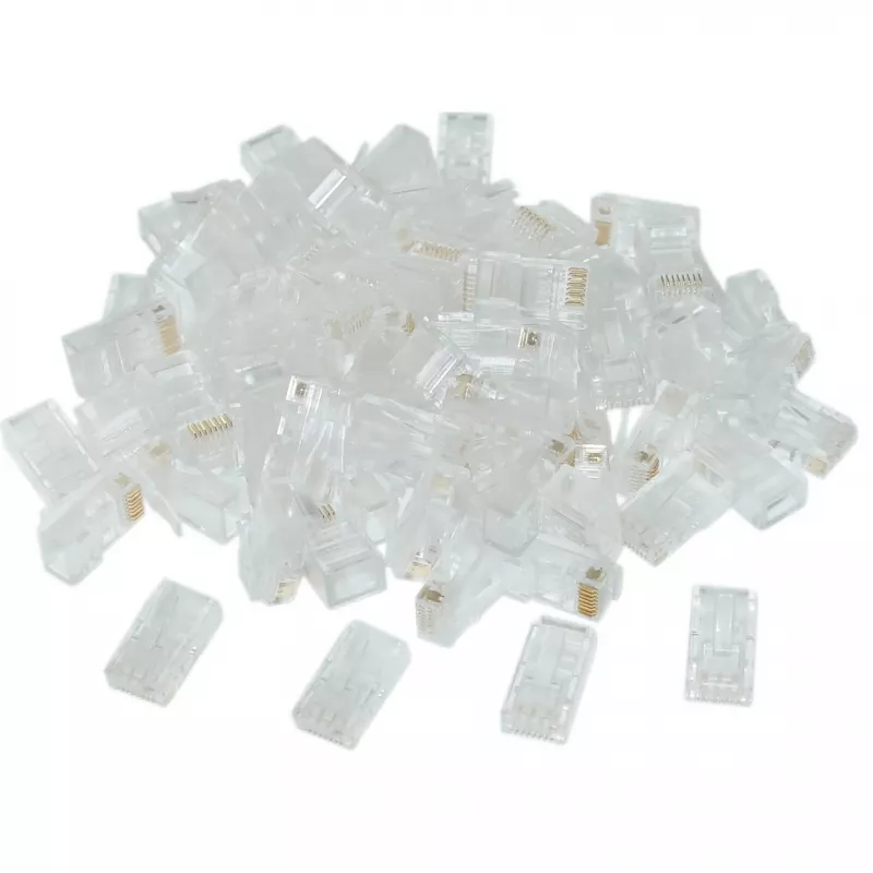 Gembird LC-8P8C-002/50 RJ-45 modulárny konektor, transparentný, pozlátený, balenie 50 ks