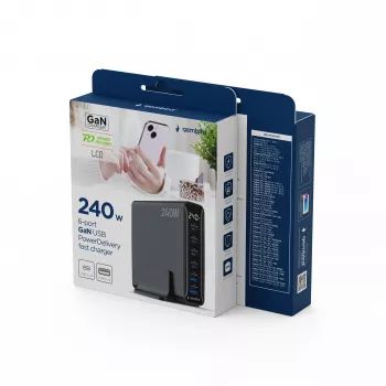 Gembird TA-UC-2A4C-PD240-01-BK 6-portová USB nabíjačka 240W GaN čierna