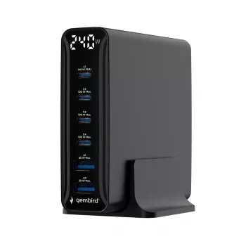 Gembird TA-UC-2A4C-PD240-01-BK 6-portová USB nabíjačka 240W GaN čierna
