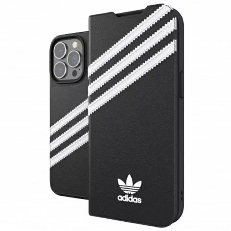 Adidas Originals Booklet puzdro PU pre iPhone 13 Pro / 13 6,1 palca čierna/biela