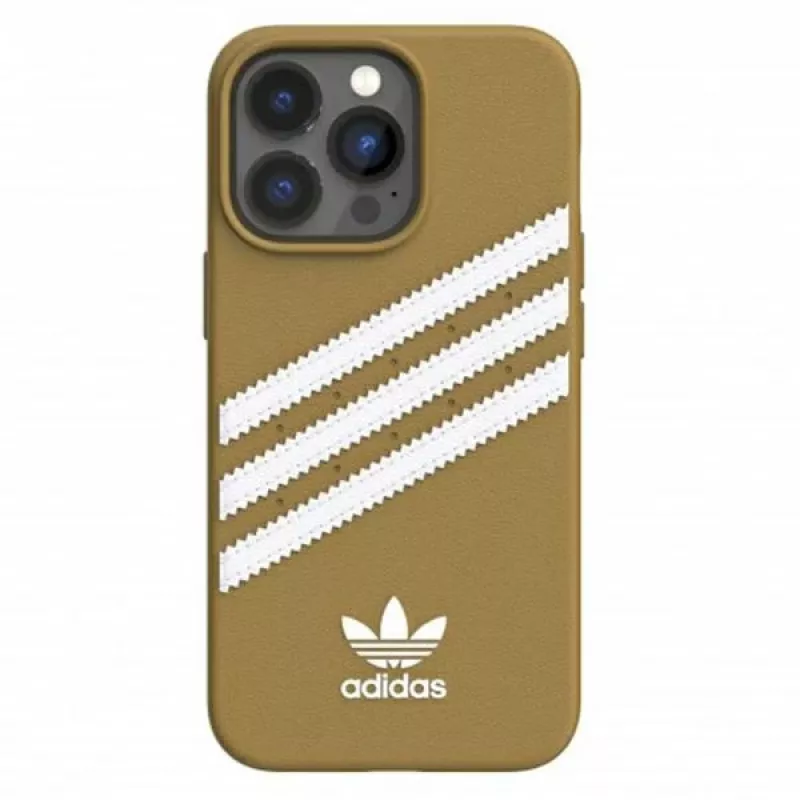 Adidas OR Moulded PU puzdro pre iPhone 13 Pro béžovo-zlaté 47806