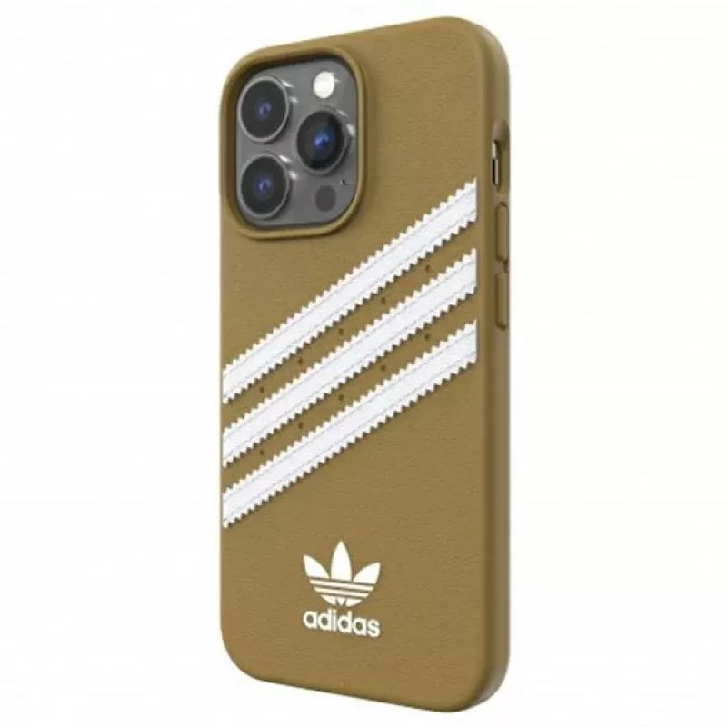 Adidas Originals Moulded PU puzdro pre iPhone 13 Pro Max 6,7 palca béžovo-zlaté