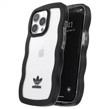 Adidas OR Wavy puzdro pre iPhone 13 Pro / iPhone 13 6,1 palca čierna transparentná