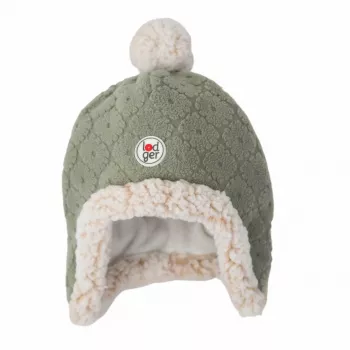 Lodger dvojvrstvová zimná fleece čiapka elm sage green 1-2 roky