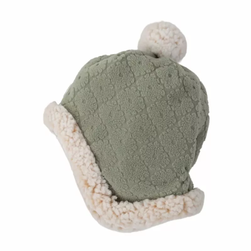 Lodger dvojvrstvová zimná fleece čiapka elm sage green 1-2 roky