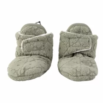 Lodger polar fleece detské papuče capáčiky s protišmykovou podrážkou, salviová zelená (Elm), 6-12 mesiacov