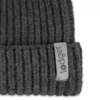 Lodger 100% merino vlna detská čiapka Graphite Pigeon 6-12 mesiacov