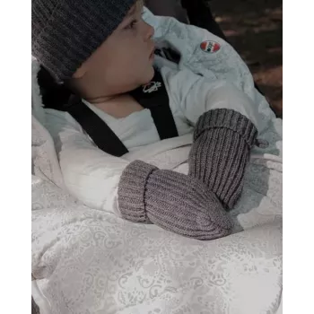 Lodger detské rukavice 100% merino vlna Graphite Pigeon 0-12 mesiacov
