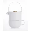 Bredemeijer Umea Tea-for-One Set biela s bambusovým viečkom