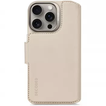 Decoded kožené puzdro s odnímateľnou peňaženkou pre iPhone 16 Pro s MagSafe (Clay)