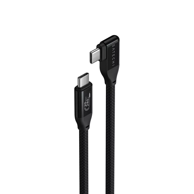 Satechi pravoúhlý 1m USB-C kábel s 240W Power Delivery a 20Gbps prenosom dát - čierny