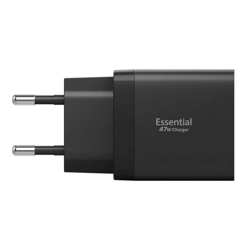 SPIGEN ESSENTIAL EE472EU 2-portový sieťový nabíjací adaptér 47W čierny