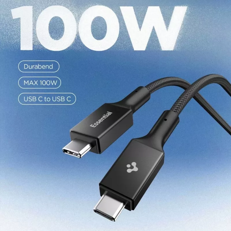Spigen EB10010CC Essential USB-C na USB-C kábel 100W 1m čierny