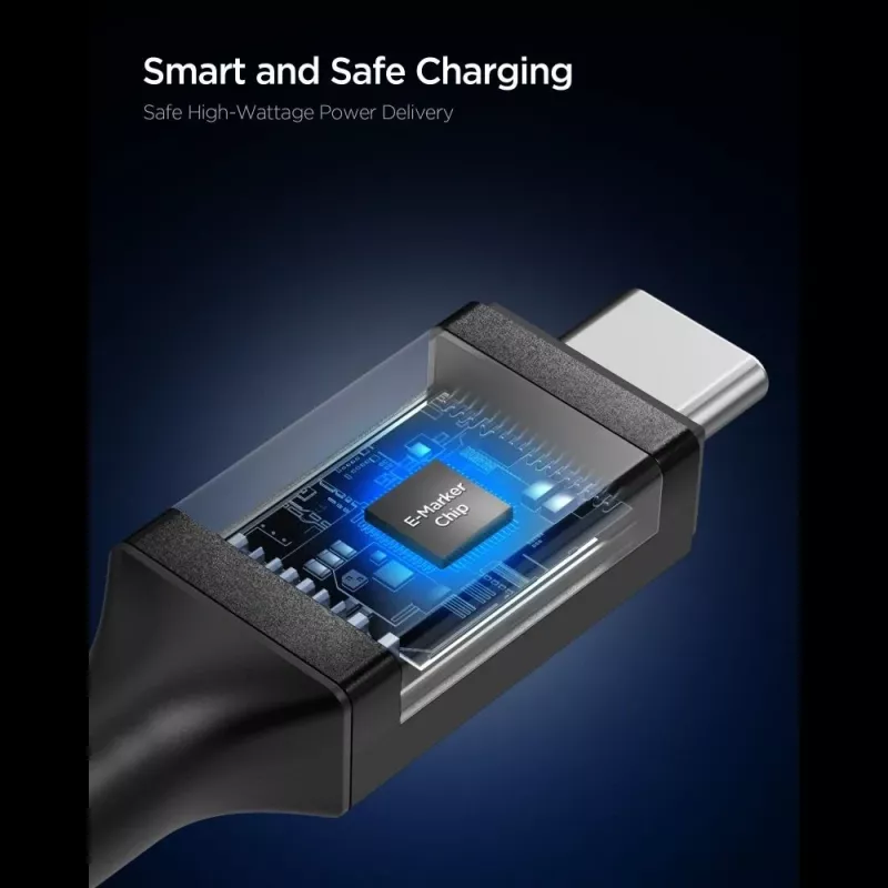 Spigen EB10010CC Essential USB-C na USB-C kábel 100W 1m čierny