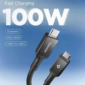 SPIGEN EB10020CC Essential USB-C na USB-C kábel 100W 200cm čierny