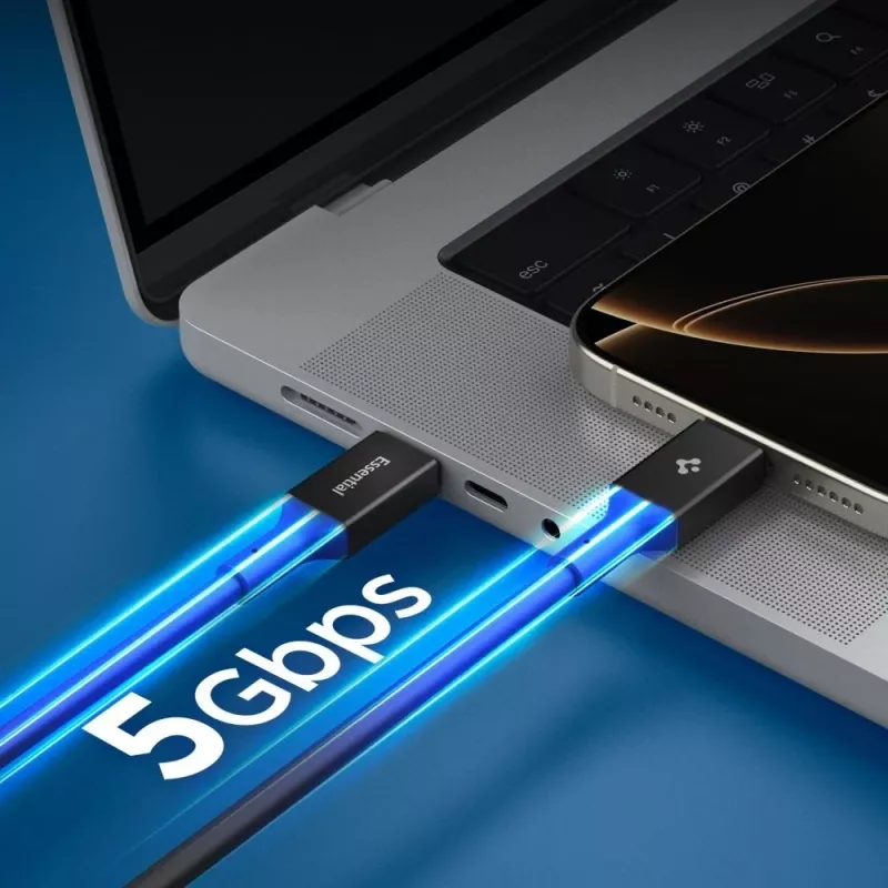 SPIGEN EB10020CC Essential USB-C na USB-C kábel 100W 200cm čierny