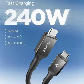 SPIGEN EB24012CC Essential USB-C na USB-C kábel 240W 120cm čierny