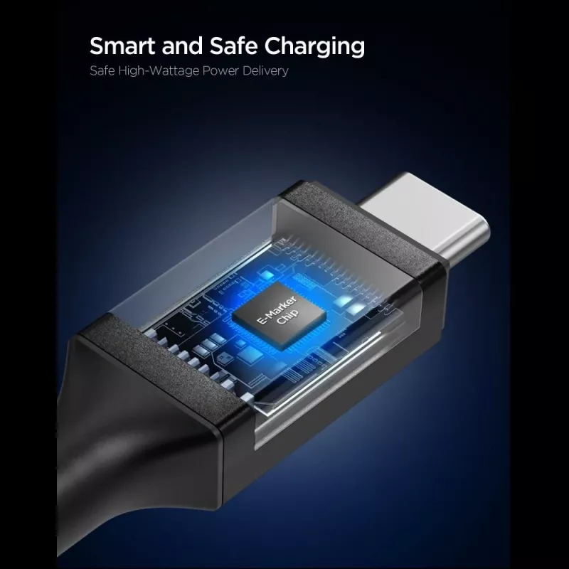 SPIGEN EB24012CC Essential USB-C na USB-C kábel 240W 120cm čierny