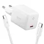 SPIGEN EE451EU Essential 1-portový sieťový nabíjací adaptér 45W + USB-C kábel biely