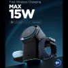 SPIGEN EF223MS Essential 3-in-1 rotačná magnetická MagSafe bezdrôtová nabíjačka 15W Qi2 čierna